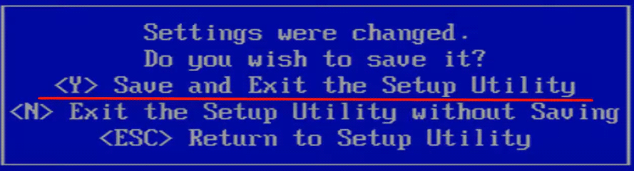Save modal, the Setup Utility, screenshot