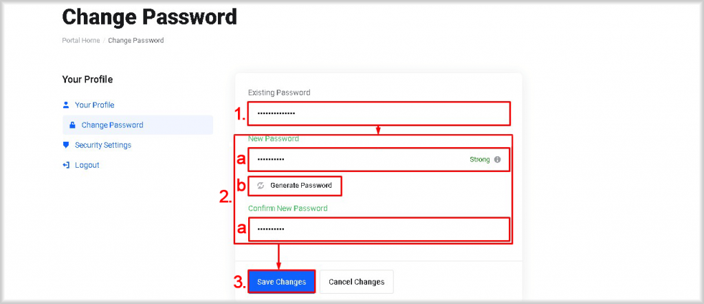 How to change account password