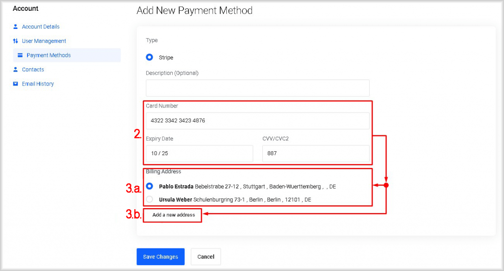 Add New Payment Method Window