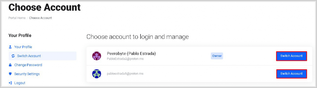 How to switch an account