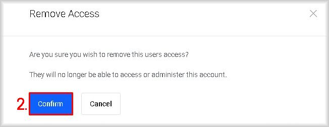 User Management page in Peerobyte: How to Delete Permissions