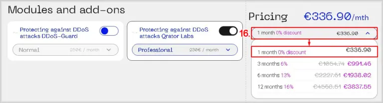 Displaying Dedicated Server Configuration Before Ordering