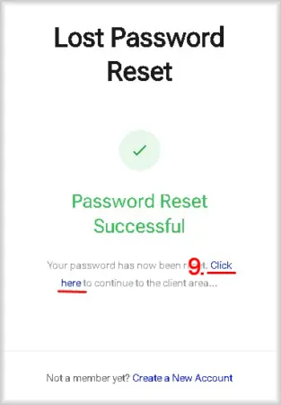 The "Password Reset Successful" message on Peerobyte website