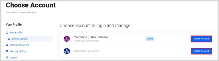 How to switch an account